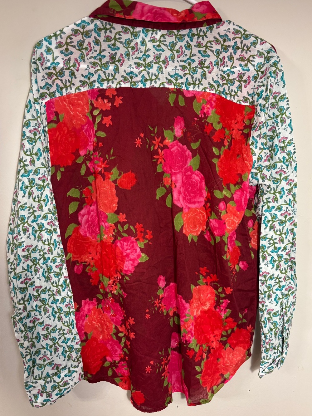 THE NU VINTAGE Women’s L Floral Button Down Shirt Boho Cottagecore Made in USA - Picture 3 of 9